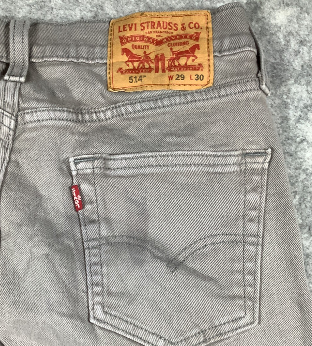 Men's Levi's 514 Classic Jeans Grey Straight Stretch W29 L30 132x image 5