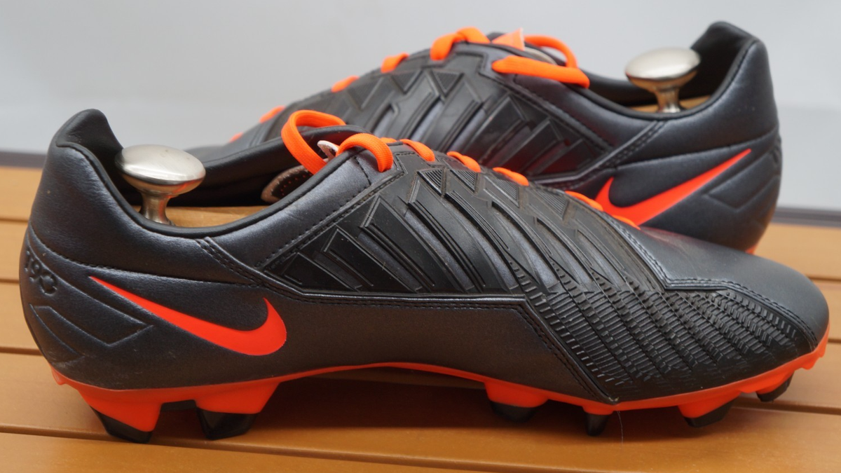 NIKE T90 LASER IV KL – Soccer Cleats Black Total Crimson US Men 9