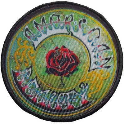 Grateful Dead Patch American Beauty Circle Band Logo Printed Iron On 85 x 85mm