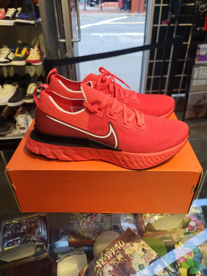 Size 11 - Nike React Infinity Run Flyknit Bright Crimson Black - Image 4 of 4
