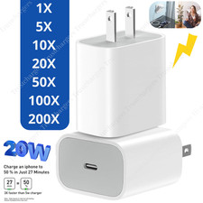 USB C Fast Charger Cube 20W PD Type C Adapter for iPhone16e/17/15/Air/14/12 Lot