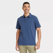 Goodfellow Men  s Comfort Polo Shirt Navy Blue XXL Cotton Modal