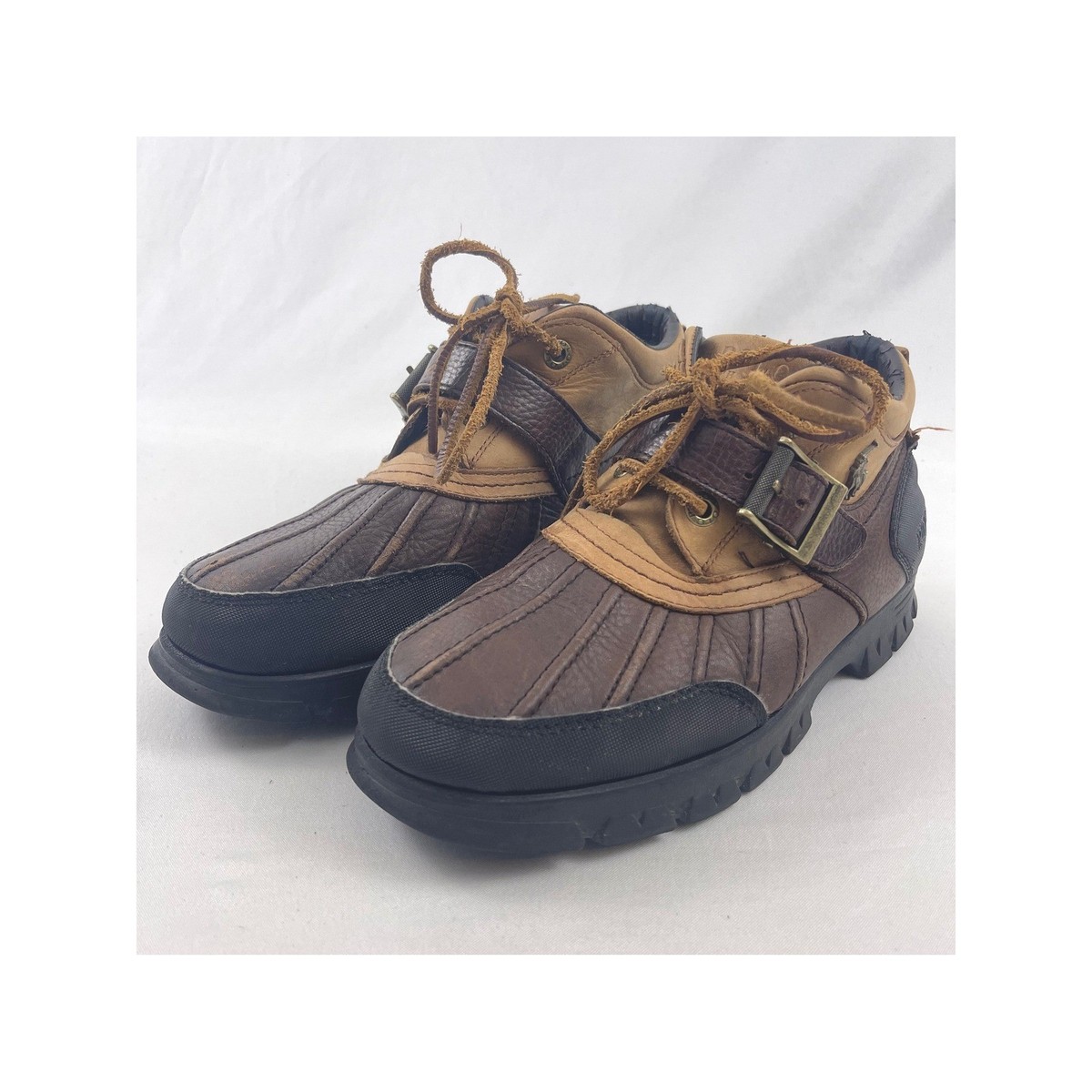 Polo Sport Ralph Lauren Dover Brown Leather Duck Boots Buckle Strap Low Top 8D Polo Ralph Lauren Dover III Leather Duck Boots Men main image 3