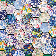 40 tacked new Liberty Tana Lawn floral patchwork hexagons charm/quilt /craft