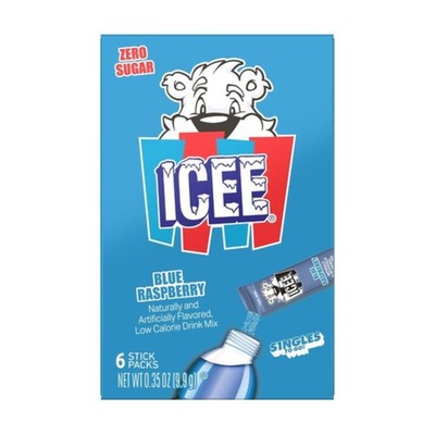 6x Packs ICEE Blue Raspberry 6ct Drink Water Mix Singles Go