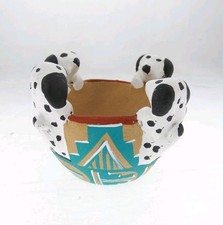 3x2" Jemez Pueblo Miniature Pottery Puppy Dog Dalmatian Bowl