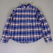 Weatherproof Vintage Flannel Shirt Men's XL Blue Plaid Long Sleeve Button Up