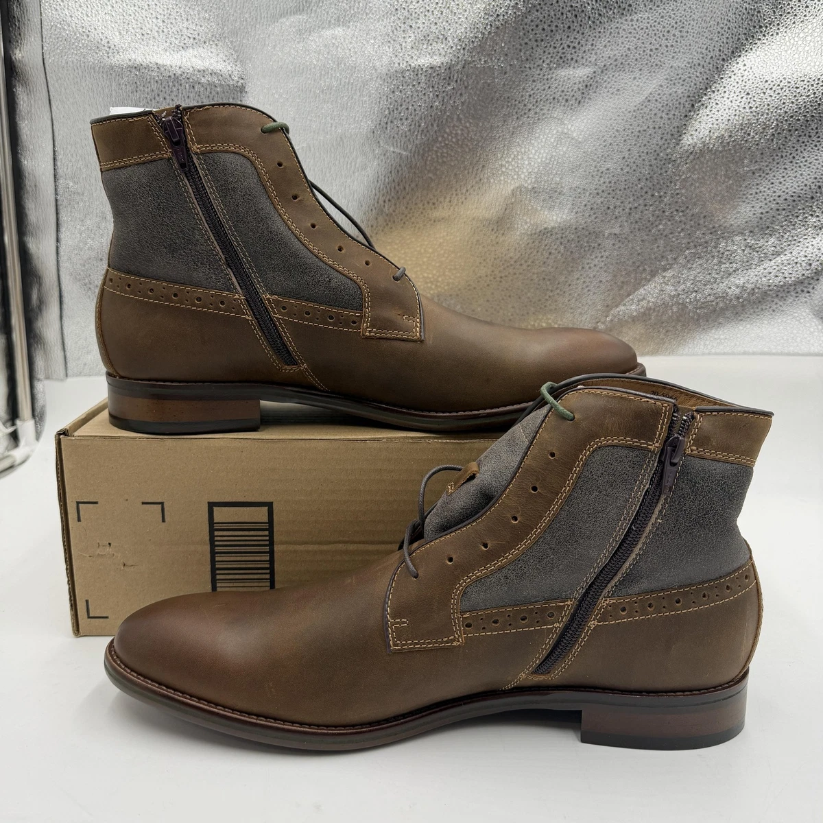 chinese dress ladies LUIS MEN'S SHEARLING-LINED PEBBLE LEATHER BOOT