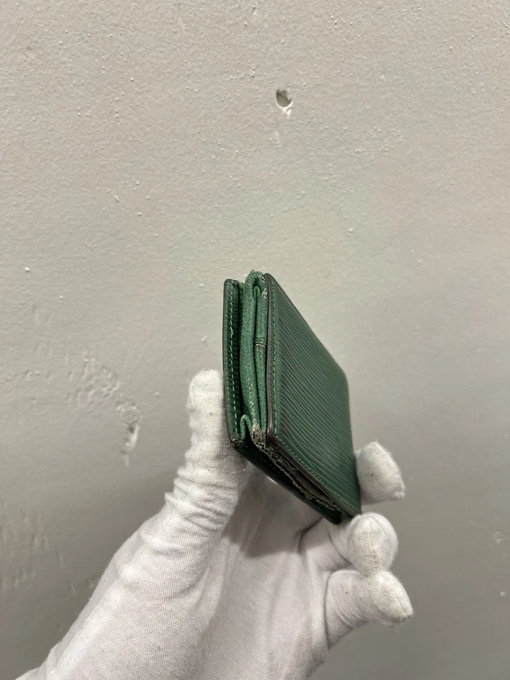 Louis Vuitton Auténtico Cuero Epi Verde Monedero Cartera Estuche Soporte Foto 2 de 4