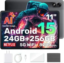 Blackview Tab 9 WiFi 11"Tablet Android 15 24GB+256GB 8200mAh Widevine L1 5G WiFi