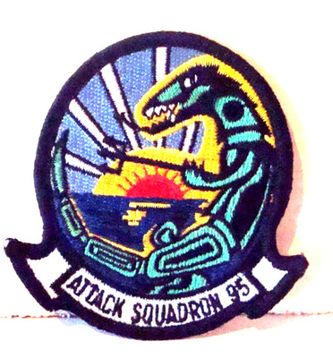 NAVYL  Attack Squadron 95  Green Lizards   IRON ON PATCH 3 inch