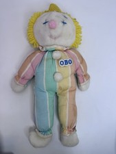 Vintage Eden Toys OBO Yellow Hat Clown PASTEL PLUSH Stuffed Animal Toy 14  Tall