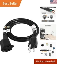 1875W Heavy Duty 3ft Extension Cord -  Listed, 14 AWG, 15A Reliability