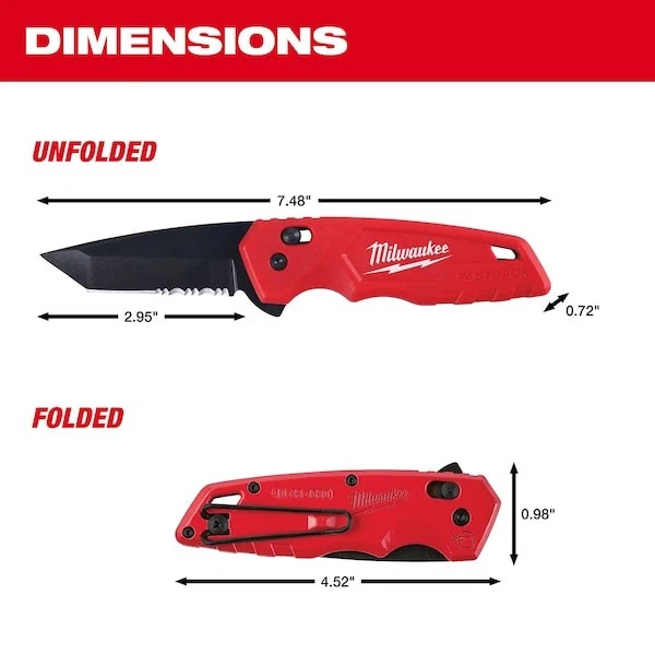 Cuchillo plegable asistido por resorte Milwaukee Tool 48-22-1530 Fastback Foto 3 de 4