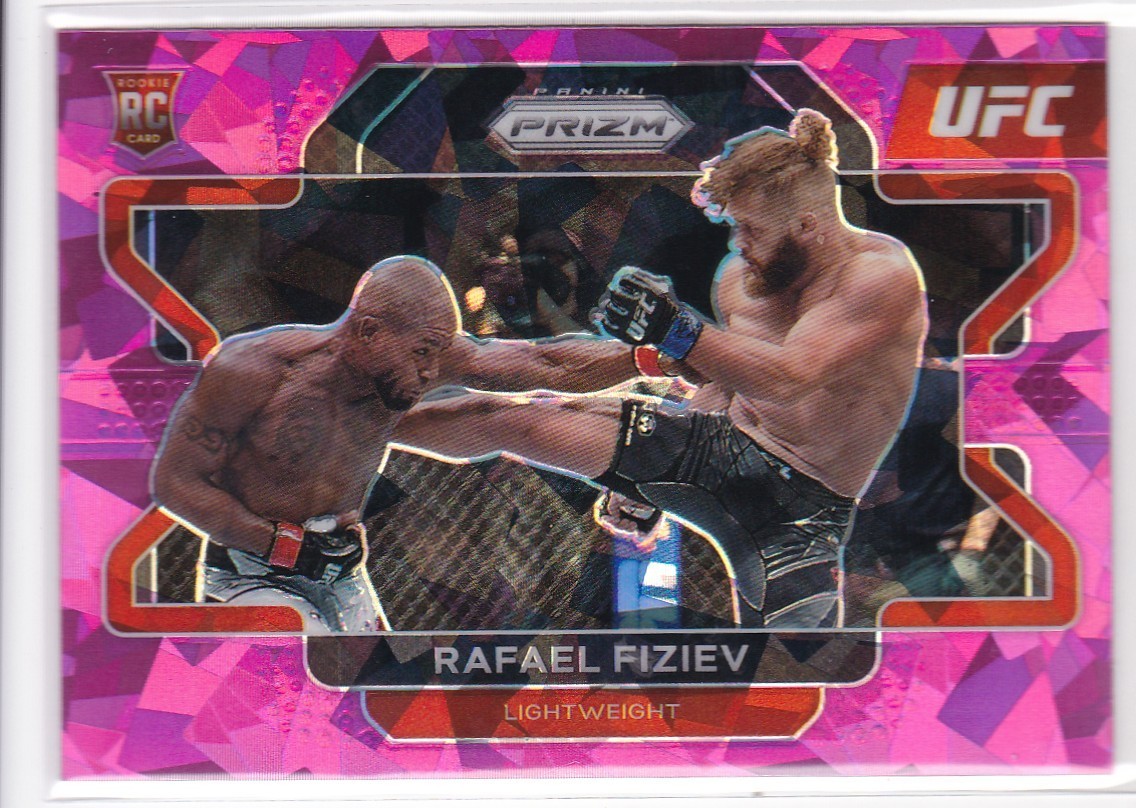 2022 Panini Prizm UFC Rafael Fiziev RC Rookie #98 Pink Cracked ICE Prizm