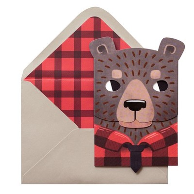 3 Pack - AC Gift - Greeting Card - 5x7 - Father's Day-Bear Dad & Fish - Pull Tab