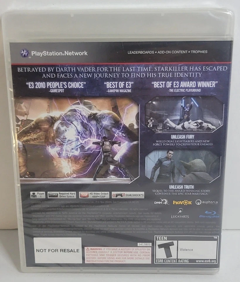 Star Wars: The Force Unleashed II (Sony PlayStation 3, 2010) - Image 2 of 3