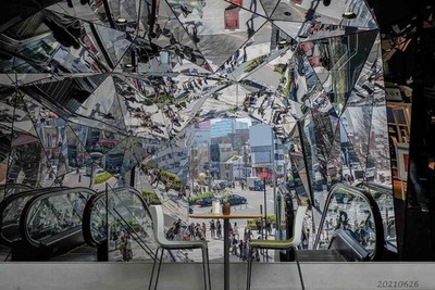 3D City Building Elevator Landscape Wall Murals Wallpaper Murals Wall Sticker