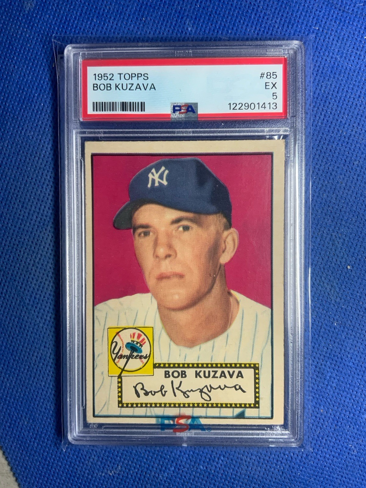 1952 TOPPS BASEBALL CARD #85 BOB KUZAVA NEW YORK YANKEES PSA 5 EX