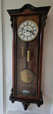 Antique Victorian Wall Clock Weight Driven Vienna Regulator Chiming 8 Day German