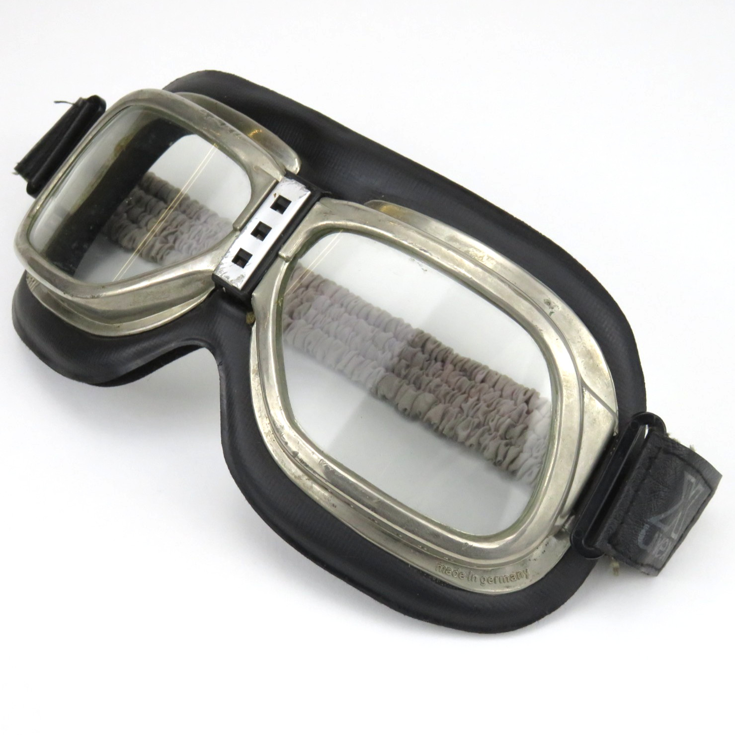 Gafas de moto vintage Uvex Trophy cuero y metal - Hechas en Alemania retro