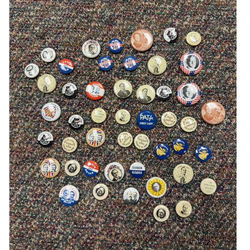Vintage US Presidential Campaign Pinback Button Lot Political Collectibles