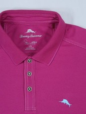 TOMMY BAHAMA LARGE Polo SHIRT ISLANDZONE EMFIELDER Five O'Clock Supima FUCHSIA