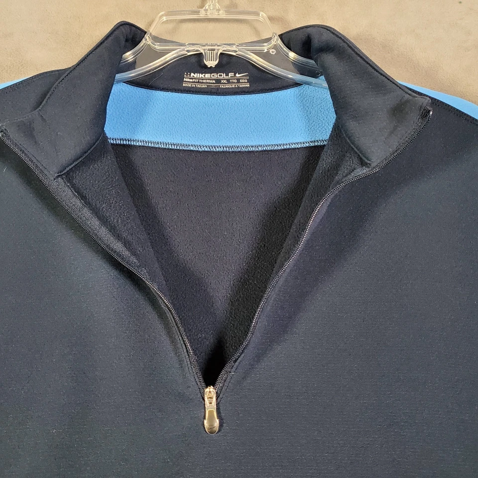 Suéter de Golf Nike Para Hombres XXL Azul 1/4 Cremallera Pullover Ajuste Térmico Forrado de Vellón Activo Foto 3 de 4