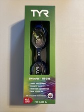 TYR Swimple Tie-Dye Kids' Swim Goggles Light Blue Blue Ages 3 Brand NEW