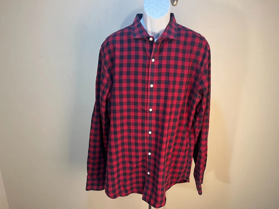 Bonobos Men's lot of 2 plaid long sleeve Slim Fit shirts XLL Tall XLT Long - Image 2 of 4