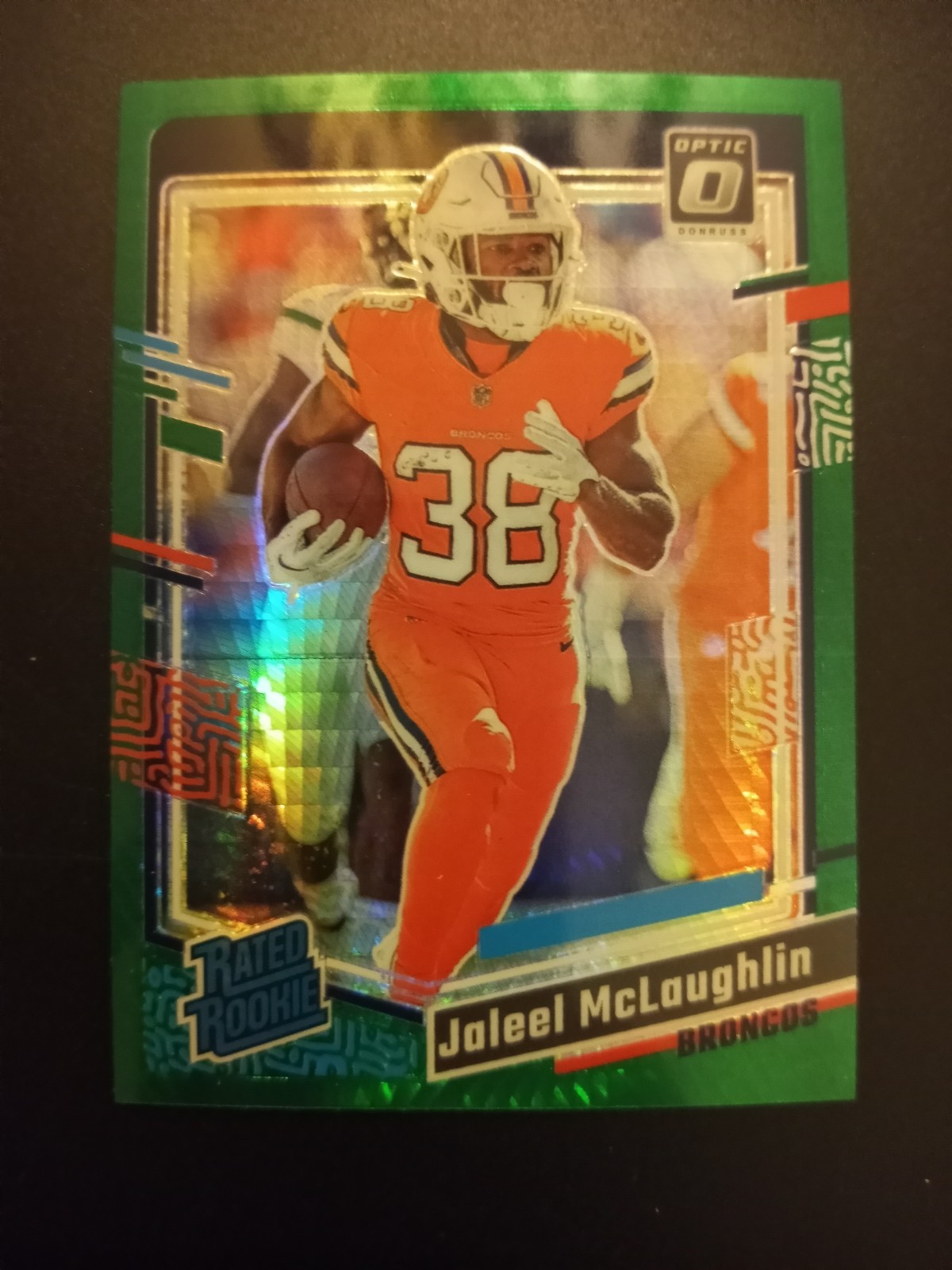 2023 Donruss Optic - Jaleel Mclaughlin Rated Rookie Green Hyper Prizm #232