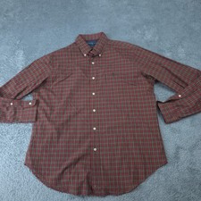 Ralph Lauren Shirt Mens Large Red Plaid Long Sleeve Button Down Classic Fit