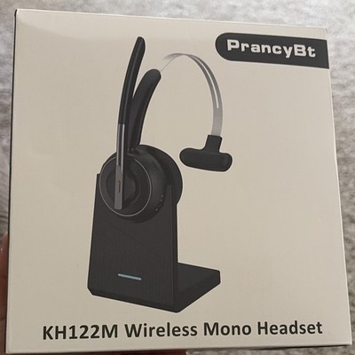 PrancyBt KH122M Wireless Bluetooth Mono Ear-Hook Headset Boom Mic Black