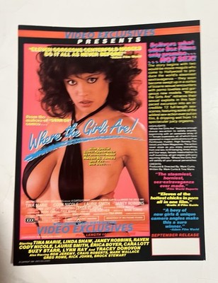 Where The Girls Are Tina Marie Linda Shaw Adult Film Ad Slick Promo