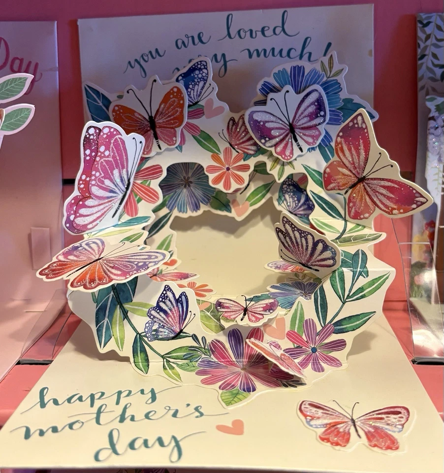 Happy Mother's Day Butterfly 3D Treasures Pop-Up Greeting Card Up With Paper - Image 3 of 3