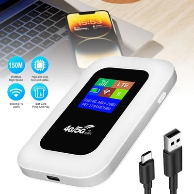 MARKENLOS Mobiler WLAN Router 150Mbps 4G LTE Wireless Hotspot WiFi Modem SIM Karte 2100mAh