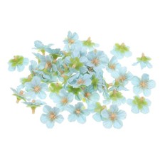 50Pcs 0.98" Artificial Silk Cherry Blossom Flower Heads Fake for DIY Lake Blue