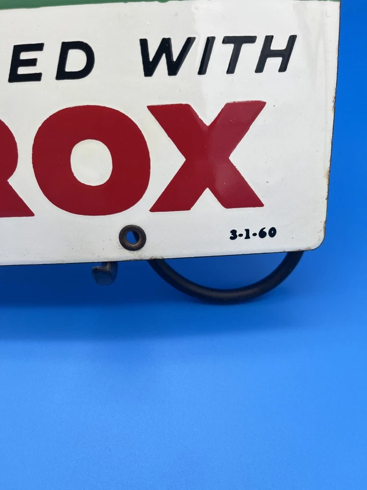 Letrero original 1960 Texaco Sky Chief gasolina Petrox porcelana - 12" x 18" Foto 2 de 4