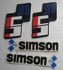 Orig DDR Aufkleber Aufklebersatz Simson S51 4...