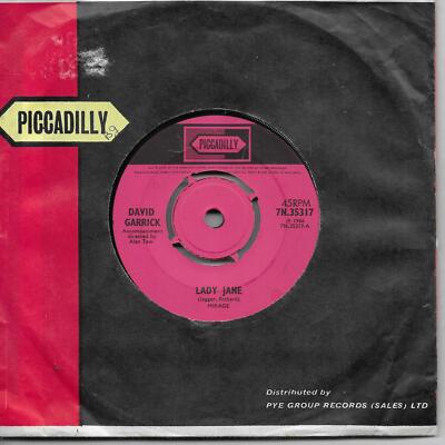 David Garrick Lady Jane Jagger / Richards song UK 45 7'' sgl +Let's Go Somewhere