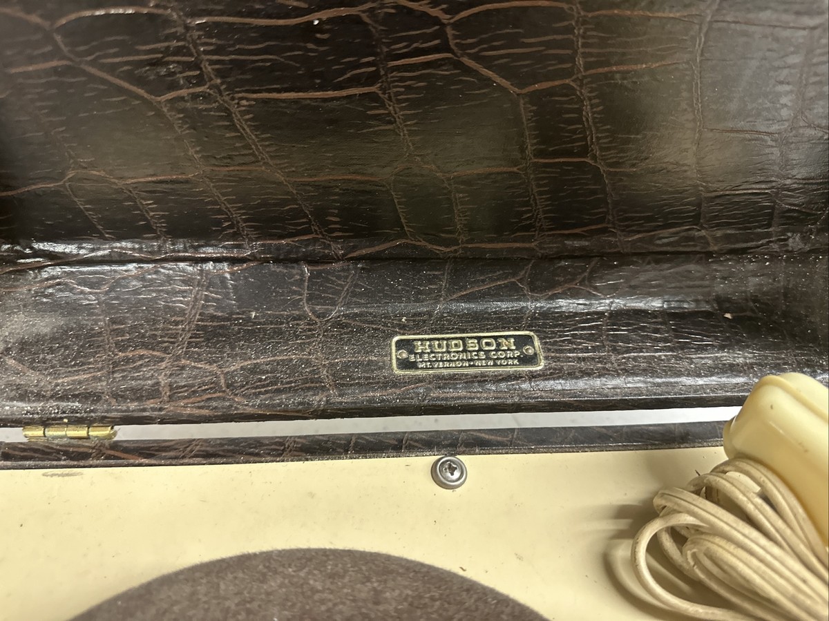 Antique 1950s Hudson Record Player 102 Portable Suitcase