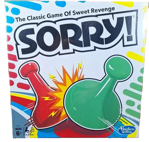 Sorry! Classic Hasbro Board Game for Kids Ages 6 and Up, Sorry Game 2-4 Players