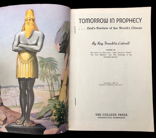 Tomorrow in Prophecy by Roy F Cottrell 1942 Southern Publishing SDA PB - Picture 7 of 18