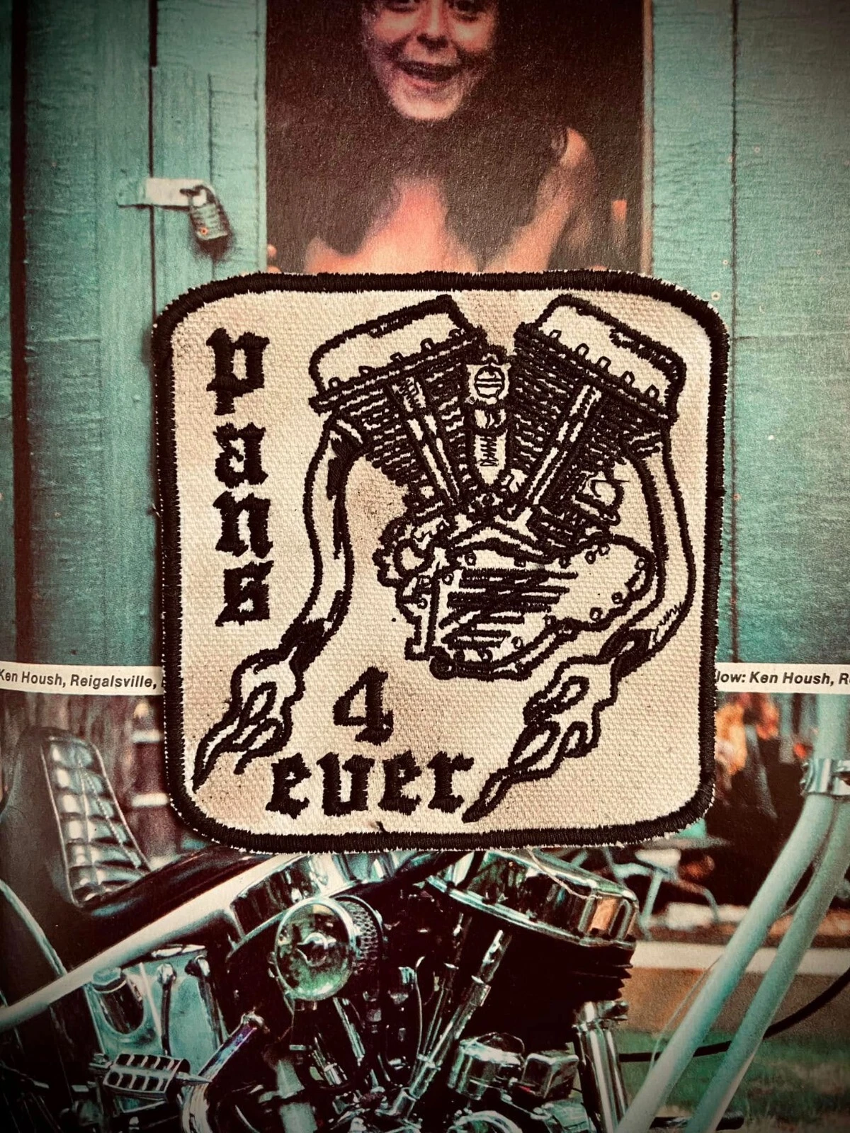 vintage PANHEADS FOREVER old school biker vest patch harley 1%er chopper 60s 70s