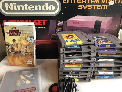 1989 oval seal Action Set CIB original nintendo nes plus extras and games  