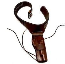 Cinturone Vega cuoio western  cowboy  1CA52 per revolver singola azione da sei p