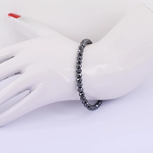 Black Diamond Bracelet 6 mm 8.00 inches Carbonado AAA Certified Unisex Bracelet - Picture 4 of 5