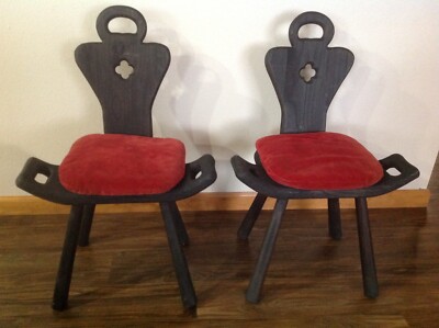 Vintage Primitive Belgian Antique Wooden Birthing Chair Mid 1800's Early 1900s