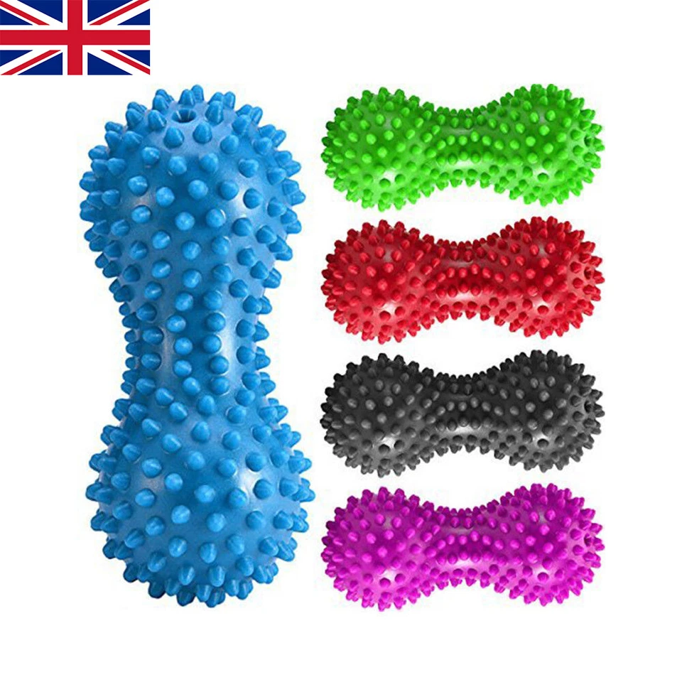 TNP ACCESORRIES Peanut Spiky Massage Ball Roller Reflexology Muscle Trigger Point Therapy - Blue