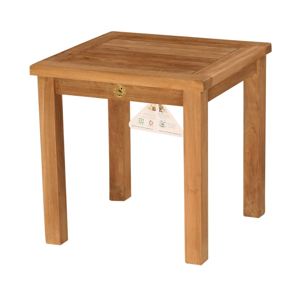 PACK DE DOS - Mesa auxiliar de teca - Madera grado A - 20"X20X20" cada una - ENVÍO INCLUIDO Foto 2 de 4